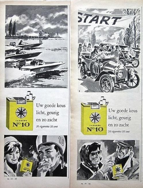 20 vintage advertenties reclames sigaretten 1965 sigaret, Verzamelen, Rookartikelen, Aanstekers en Luciferdoosjes, Gebruikt, Verzenden