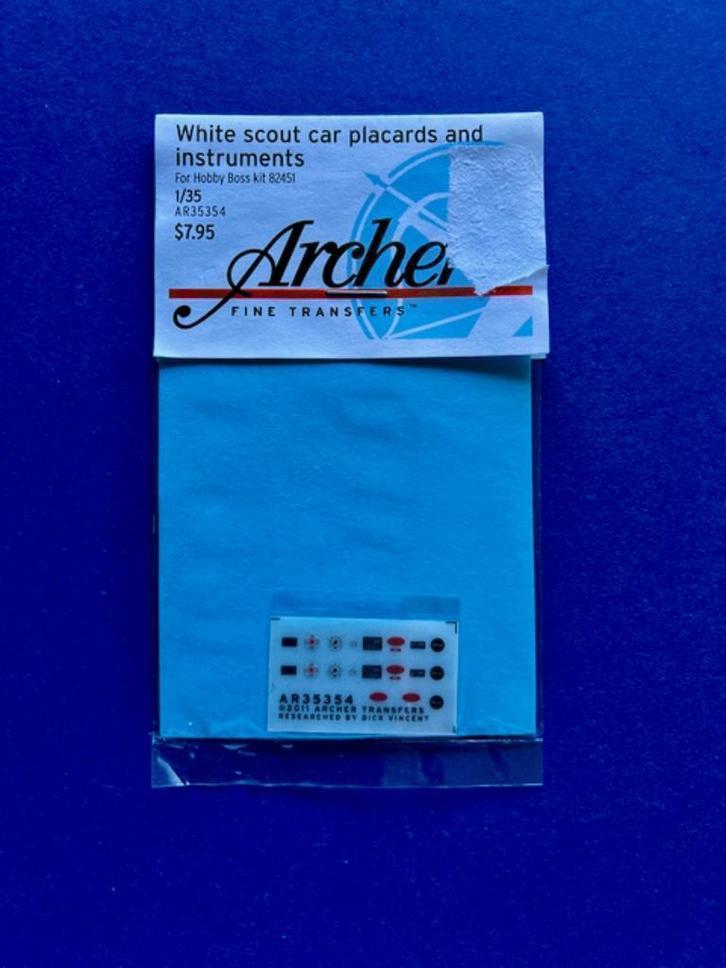 ARCHER	AR35354	White scout car instruments and placards	1/35, Hobby en Vrije tijd, Modelbouw | Auto's en Voertuigen, Nieuw, Auto