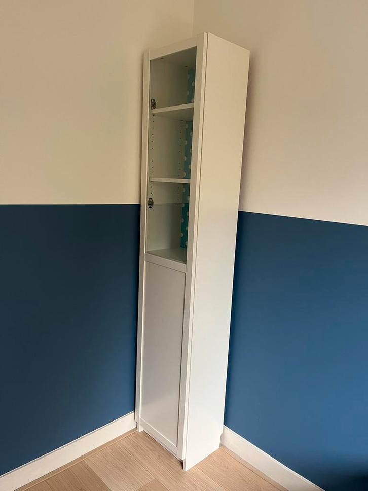 IKEA Billy kast met Oxberg vitrinedeur, Huis en Inrichting, Kasten | Boekenkasten, Gebruikt, Minder dan 50 cm, 200 cm of meer