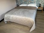 2-persoonsbed, gratis, Huis en Inrichting, Ophalen, Overige materialen, Gebruikt, Beige