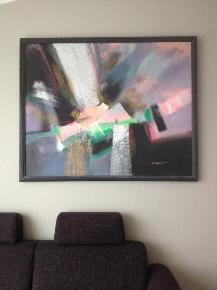 Abstract olieverfschilderij, Antiek en Kunst, Kunst | Schilderijen | Abstract, Ophalen