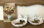 Wit geëmailleerde gietijzeren bekerhouder badkameraccessoire, Huis en Inrichting, Badkamer | Badtextiel en Accessoires, Ophalen of Verzenden