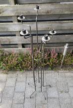 Leuke zware oud ijzeren kaarsenstandaard, Ophalen, Gebruikt