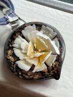 Glazen hanger met bloem Murano ketting, Ophalen of Verzenden, Overige materialen, Ketting