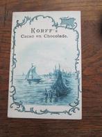 Korff's Cacao en Chocolade reclame kaart, Verzamelen, Merken en Reclamevoorwerpen, Gebruikt, Ophalen of Verzenden, Gebruiksvoorwerp