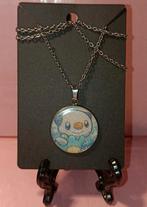 Zilveren Pokemon ketting Oshawott (glitter). Zelfgemaakt., Sieraden, Tassen en Uiterlijk, Kettingen, Met hanger, Verzenden, Nieuw