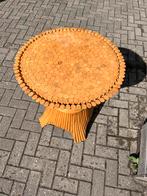 Ronde tafel Mcguire Sheaf of Wheat bamboe vintage jaren 70, Overige materialen, Minder dan 55 cm, Gebruikt, Amerikaans McGuire Wheat Sheaf bamboo vintage haren 70
