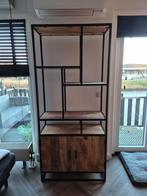 Mangohouten vakkenkast zgan., Huis en Inrichting, Kasten | Vitrinekasten, Ophalen, 50 tot 100 cm, Zo goed als nieuw, 150 tot 200 cm