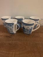 Blond Amsterdam Delfts Blauw Mokken middel Set van 5, Huis en Inrichting, Keuken | Servies, Ophalen, Blond Amsterdam, Zo goed als nieuw
