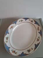 Engelse serveerschaal, ovaal, antiek, blauwe rand, Gebruikt, Keramiek, Ophalen of Verzenden, Schaal of Schalen