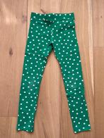 H&M legging, maat 128, groen met witte stippen, Broek, Gebruikt, Meisje, H&M