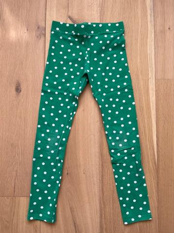 H&M legging, maat 128, groen met witte stippen beschikbaar voor biedingen