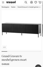 Zwarte TV Meubel - Grand Gravure Stijl, 150 tot 200 cm, Ophalen of Verzenden, Zo goed als nieuw, Minder dan 100 cm