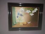 Schilderij met bloemen, 45 x 58 cm, Huis en Inrichting, Woonaccessoires | Schilderijen, Tekeningen en Foto's, Ophalen, 50 tot 75 cm