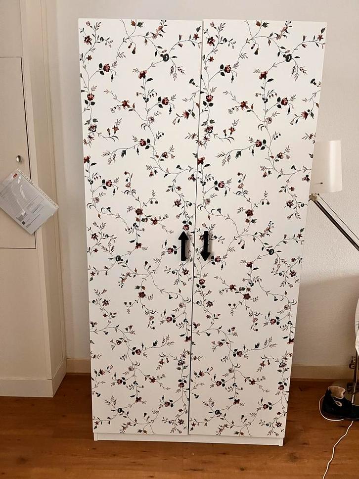 IKEA Pax kledingkast met bloemenprint, Huis en Inrichting, Kasten | Kledingkasten, Zo goed als nieuw, 200 cm of meer, 50 tot 75 cm