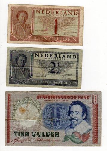3 bankbiljetten nederland jaren '50 '60 beschikbaar voor biedingen