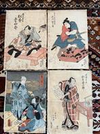 4 Japanse prenten (woodcut) rond 1850, Ophalen