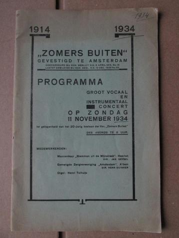 Amsterdam 1934: Vereniging Zomers Buiten, 20-jarig bestaan  beschikbaar voor biedingen