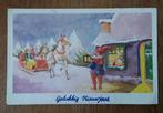 Kerstkaart - nieuwjaarskaart uit 1950, Ophalen of Verzenden, 1940 tot 1960, Gelopen, Feest(dag)