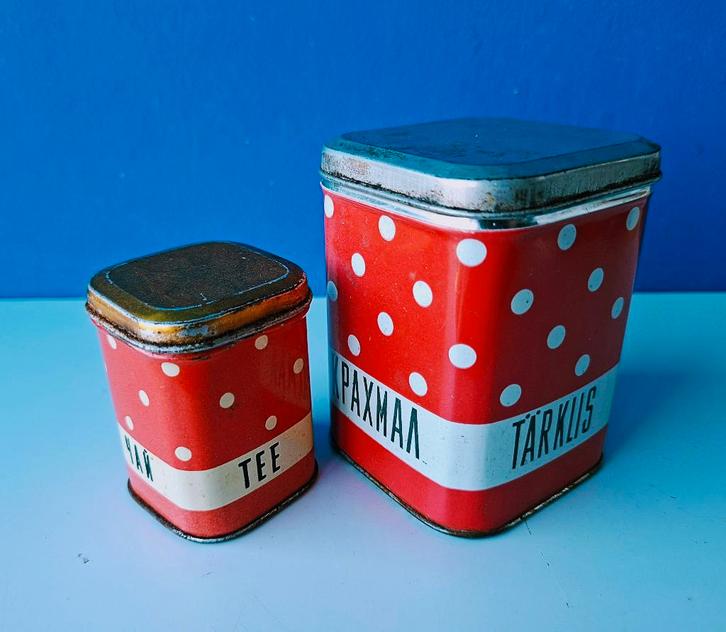 Estische/Russische blikken, Verzamelen, Blikken, Gebruikt, Thee, Ophalen of Verzenden