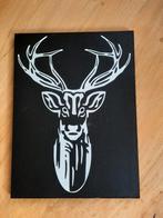 hert ree sticker zwart wit lasersticker, Minder dan 50 cm, Gebruikt, Ophalen of Verzenden, Schilderij