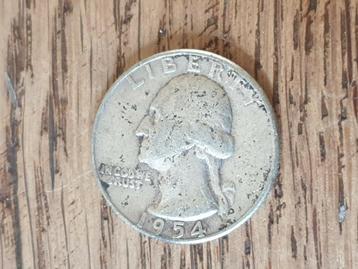 U.S.A, 1/4 $ 1954, zilver (1) beschikbaar voor biedingen