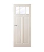 Tijdloze binnendeur met glas Stomp wit voorgelakt, Niet ingevuld, 80 tot 100 cm, Binnendeur, Niet ingevuld