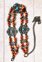 Tibetaanse Tribal Riem met Kralen en Turquoise Stenen, Overige kleuren, Tailleriem, Ophalen of Verzenden, Zo goed als nieuw