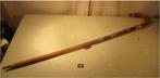 Mooie Antieke Houten Wandelstok met emblemen - 88cm, Ophalen of Verzenden, Zo goed als nieuw