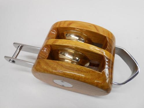 Houten Blok, Katrol, dubbelschijfs, hondsvot, 16 - 18 mm, Watersport en Boten, Accessoires en Onderhoud, Nieuw, Lijn of Blok, Ophalen of Verzenden