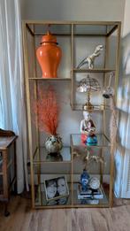J-line vitrine kast martien goud, Ophalen, Met plank(en), Gebruikt, 50 tot 100 cm
