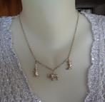zilveren ketting met 3 vintage bedels [593], Met hanger, Ophalen of Verzenden, Zo goed als nieuw, Zilver
