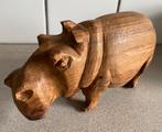 Prachtig groot nijlpaard hout Afrika beeld, Ophalen, Beeldje of Figuurtje