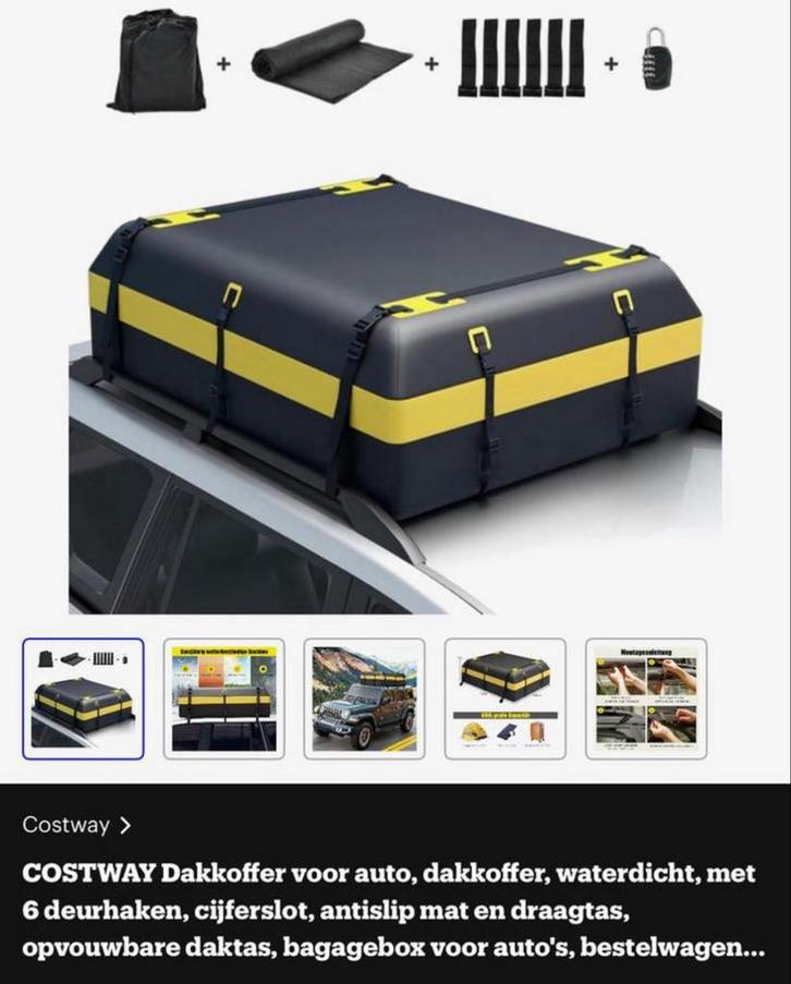 Ruime 600L Waterdichte Dakbox / Daktas –Weerbestendig&Stevig, Auto diversen, Dakkoffers, Zo goed als nieuw, Ophalen of Verzenden
