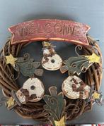 Vintage Kerstkrans met Houten Ornamenten, Ophalen of Verzenden, Gebruikt