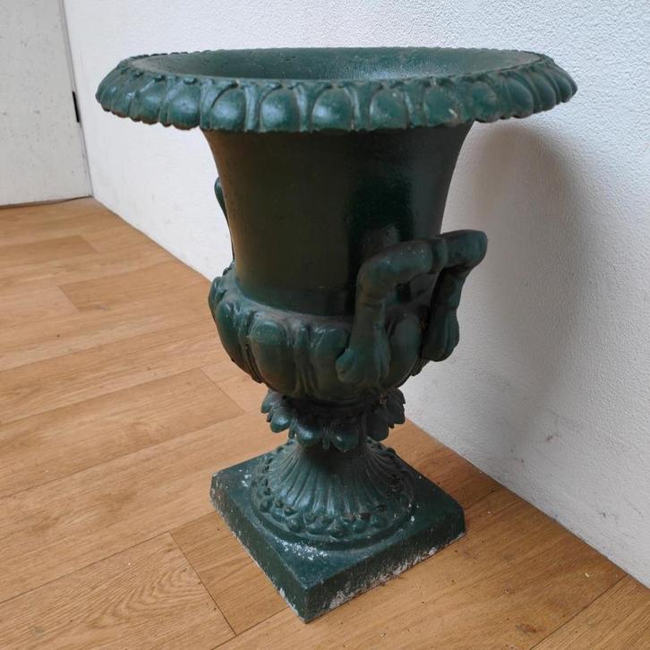 Vintage gietijzeren tuinvaas plantenbak bloembak, Tuin en Terras, Tuinvazen, Gebruikt, Ophalen of Verzenden