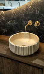 Nova! Massief Eiken Houten Badmeubel waskom gestreept! 140cm, 100 tot 150 cm, 75 cm of meer, Overige typen, Nieuw