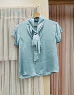Zara nwe lichtblauw/turqoise blouse van satijn pussybow S M, Blauw, Zara, Nieuw, Ophalen of Verzenden