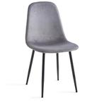 4 grijze velours eetkamerstoelen - Gratis af te halen!, Ophalen, Gebruikt, Vier, Stof