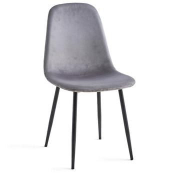 4 grijze velours eetkamerstoelen - Gratis af te halen! beschikbaar voor biedingen