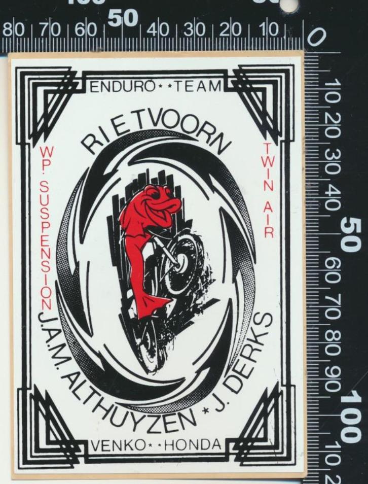 Sticker: Enduro Team Rietvoorn - Althuyzen Derks, Verzamelen, Stickers, Zo goed als nieuw, Auto of Motor, Ophalen of Verzenden