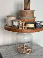 Riviera Maison Glazen Pot met Houten Plateau, Ophalen, Minder dan 45 cm, Minder dan 55 cm, Rond