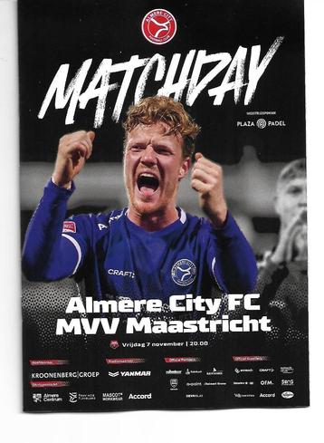 PROGRAMMA FC ALMERE - MVV 7-11-2025 beschikbaar voor biedingen