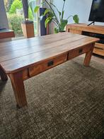 Massief Houten Salontafel, Gebruikt, 100 tot 150 cm, Minder dan 50 cm, Rechthoekig