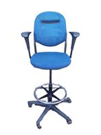 Hoge lederen werk / stuurstoel met voetring, Ophalen, Gebruikt, -, Zwart