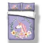 Dekbedovertrek unicorn meisjeskamer prinses, Ophalen of Verzenden, Nieuw, Eenpersoons, Dekbedovertrek