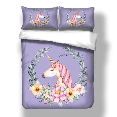 Dekbedovertrek unicorn meisjeskamer prinses, Huis en Inrichting, Slaapkamer | Beddengoed, Nieuw, Dekbedovertrek, Eenpersoons, Ophalen of Verzenden
