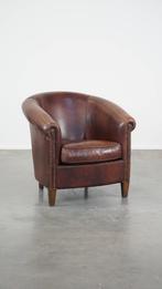 Statige, luxe, karakteristieke rundleren clubfauteuil, Ophalen, Zo goed als nieuw, 75 tot 100 cm, Klassiek, Romantisch