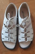 Zgan witte leren Helvesko sandalen mt 40, Helvesko, Wit, Zo goed als nieuw, Sandalen of Muiltjes