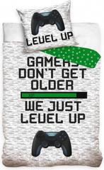 1-pers. dekbedovertrek game level up wit/zwart/grijs NIEUW!, Dekbedovertrek, Nieuw, Ophalen of Verzenden, Grijs